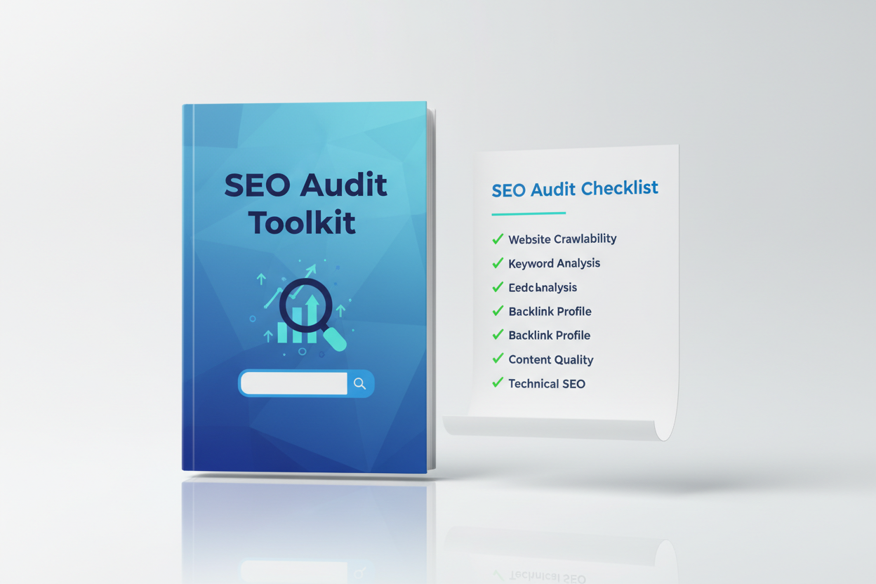 Title:
SEO Audit Toolkit (eBook + Checklist)

Meta Description:
Identify and fix critical SEO issues fast with this complete audit toolkit. Get step-by-step guides, editable templates, and a bonus checklist to keep your website performing at its best.
